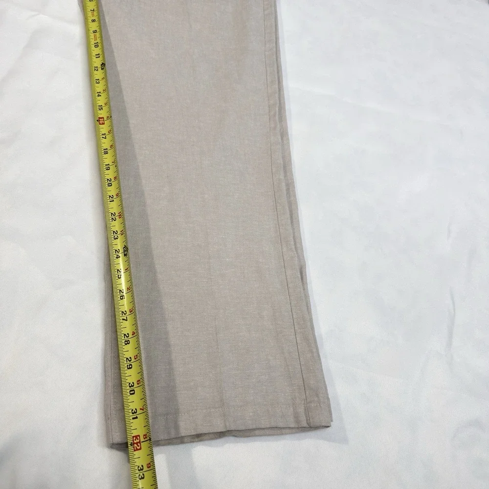 Onia Mens 38x32 Linen Cotton Pants Cream Button Fly Straight Lounge Resort Beach